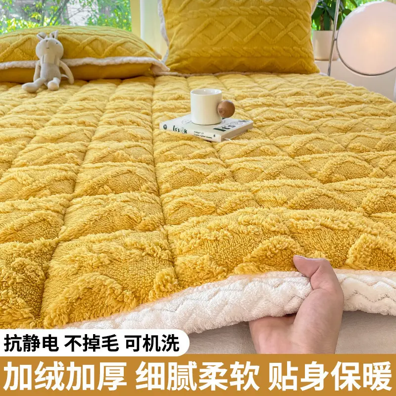 【保暖牛奶绒】秋冬家用保暖舒适亲肤床垫褥子尺寸齐WJ,淘宝优惠券,粉丝福利购,淘宝优惠卷