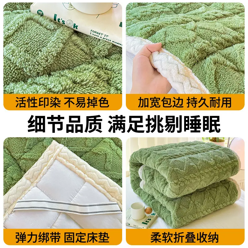 【保暖牛奶绒】秋冬家用保暖舒适亲肤床垫褥子尺寸齐WJ,淘宝优惠券,粉丝福利购,淘宝优惠卷