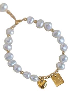 巴洛克珍珠爱心可调节手链