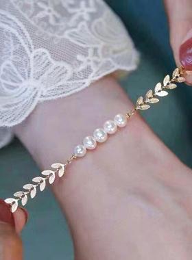 韩国小众14k注金珍珠手链