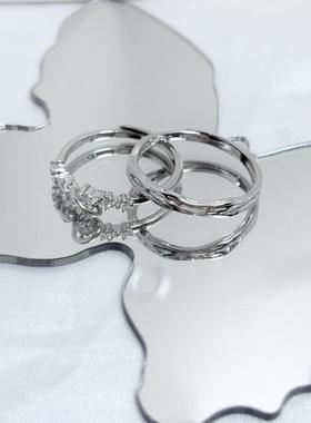 S999纯银情侣戒指小众设计