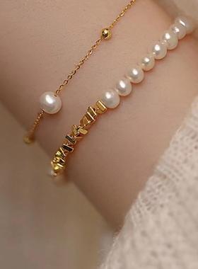天然淡水珍珠双层手链女夏