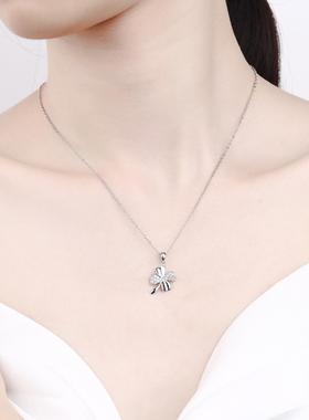 四叶草925纯银锁骨链女