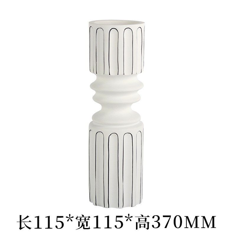 现代创意黑白条纹花器软装饰品欧式样板间不规则罗马圆柱花瓶摆件,淘宝优惠券,粉丝福利购,淘宝优惠卷