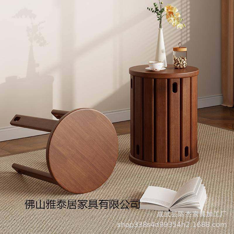 家厅用凳子叠放实木圆式凳叠叠乐新中无品牌/矮凳带滑轮木凳厨可,淘宝优惠券,粉丝福利购,淘宝优惠卷