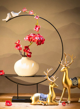 新中式禅意摆件客厅o酒柜装饰品电视柜博古架书房家居饰品腊瓶