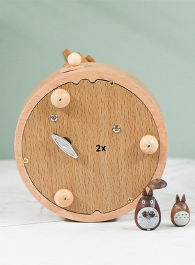 2023年大树下的三只小猫旋转八音盒木制工K艺品刻字LOGO现货送朋