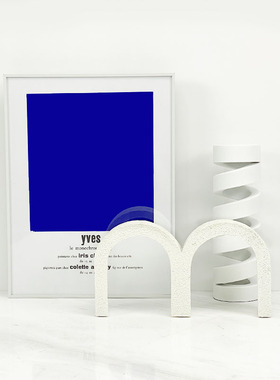 简约欧式轻奢白色几何螺旋镂空圆柱摆件样板房售Y楼处软装饰品