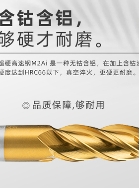 高硬含钴白钢铣刀2/3/4刃键槽直柄高速钢3-20mm数控机/车床立铣刀
