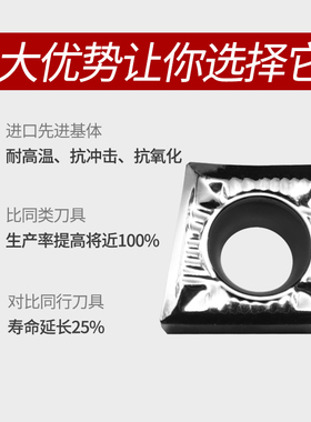 CCGT060202/060204铝用PCD菱形镗孔刀粒09T304数控内孔刀片09T302