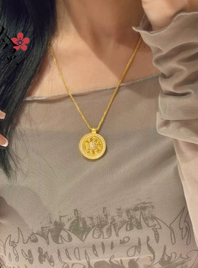 金店同款古法满钻八宝罗盘吊坠