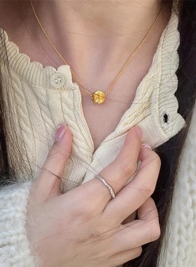 沙金猫眼珠招财转运珠项链