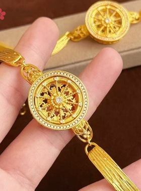 金店同款点钻转运星轮手链