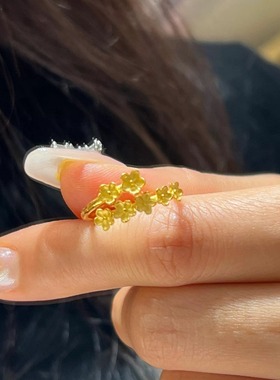 金店同款双排桂花戒指女款