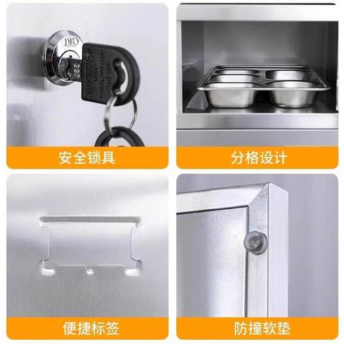 不锈钢食堂碗柜BZ-WG工带锁食堂厅餐具餐盘柜多员门饭餐储物柜更 - 图1