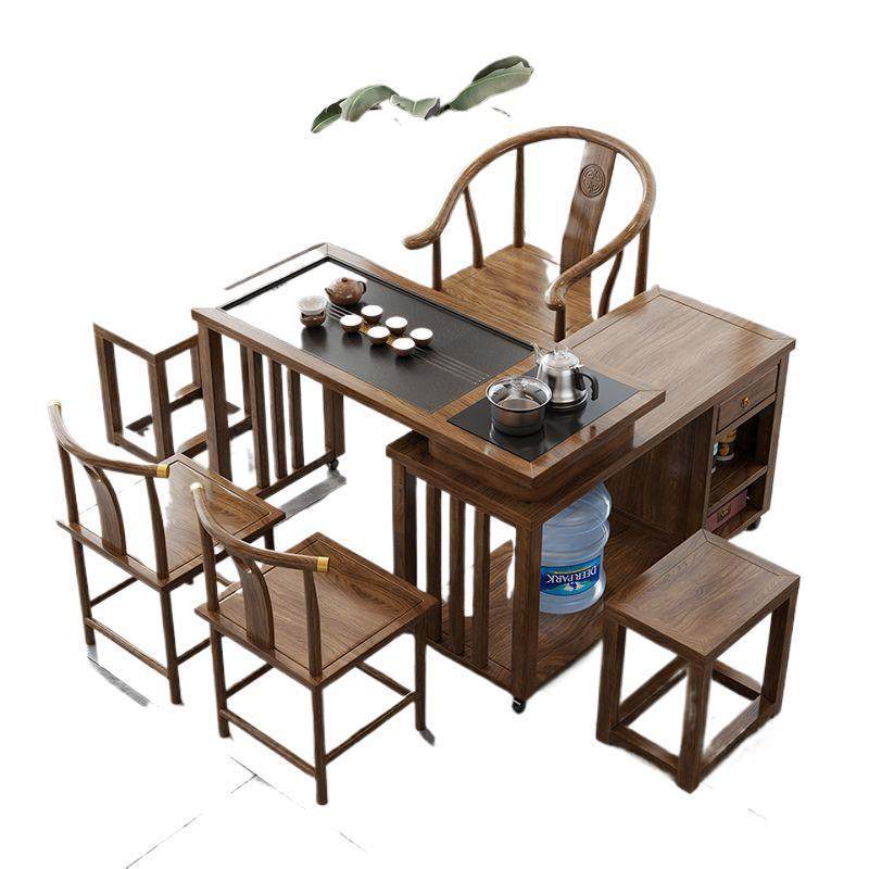 实木茶带桌旋转式茶椅台阳台户型移动1米1.RWY2米桌组合橡胶小木,淘宝优惠券,粉丝福利购,淘宝优惠卷