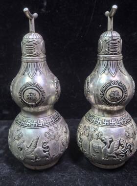 仿古做旧四大室神兽铜葫铜葫芦芦件件空心卧家居挂装饰品福禄摆工