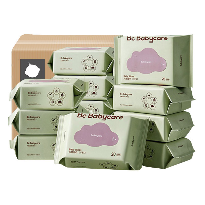 babycare紫盖湿巾新生婴儿专用宝宝手口屁湿纸巾加厚款80抽*12包,淘宝优惠券,粉丝福利购,淘宝优惠卷