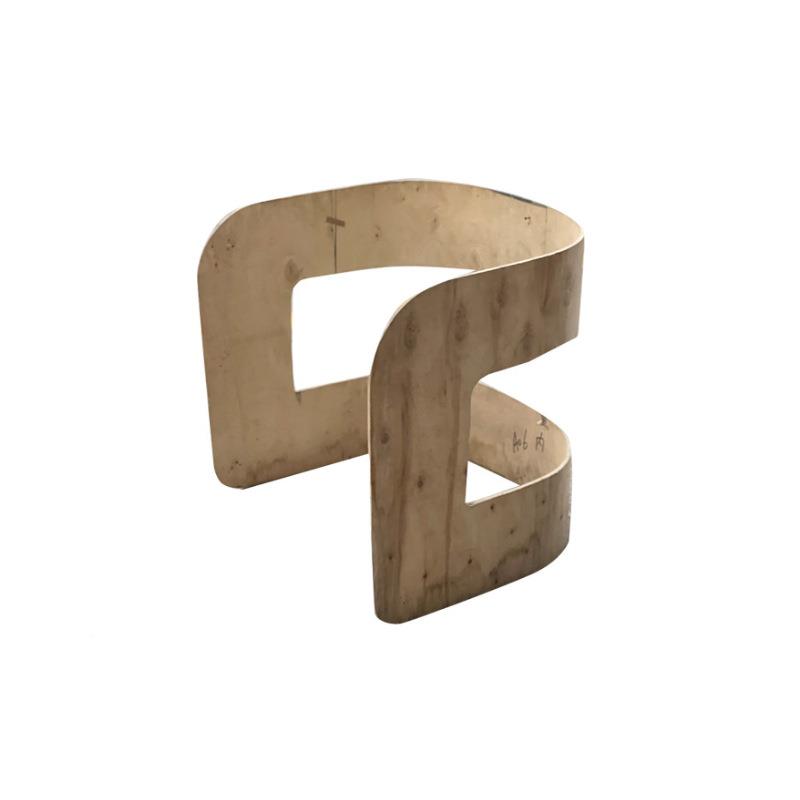 轻奢单椅曲弯板轻胶奢弯曲板木板扶手椅人异形板570合板 - 图2