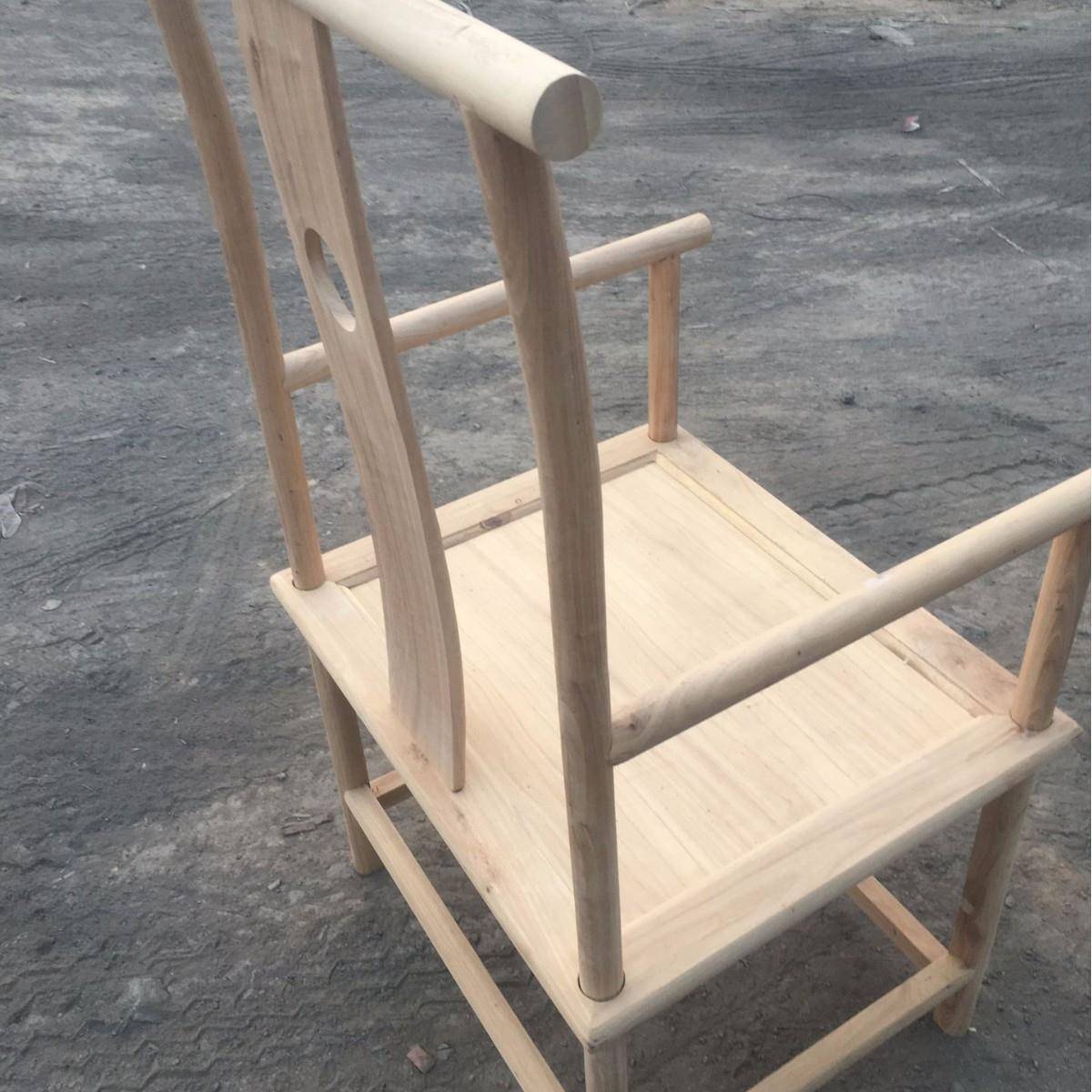 新中官0xy077帽椅木质式家具榆木办公椅扶书桌餐椅椅榆木高靠背手 - 图2