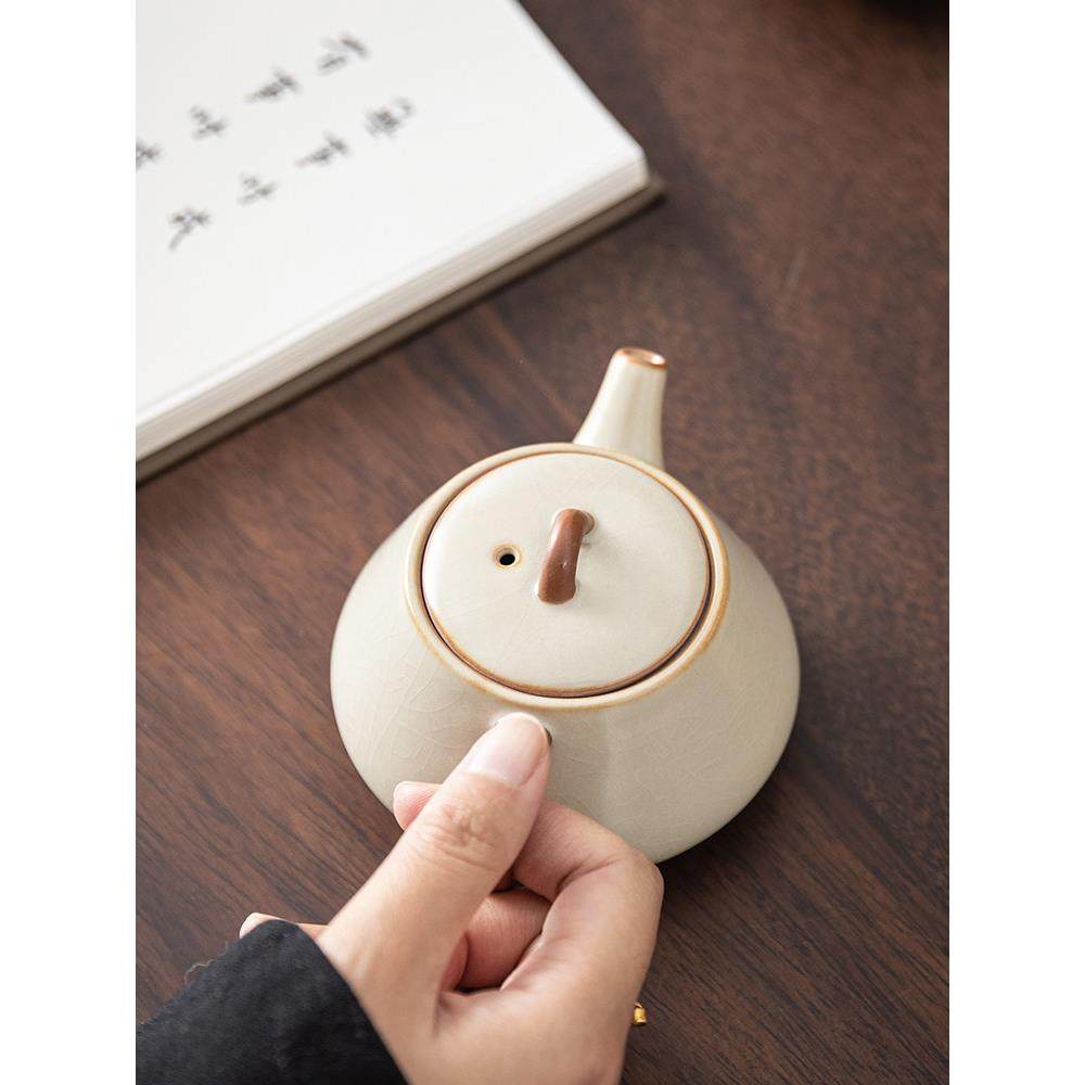 米黄汝窑西施壶陶瓷小茶壶泡茶喝茶家用茶水壶单壶泡茶器功夫茶具,淘宝优惠券,粉丝福利购,淘宝优惠卷