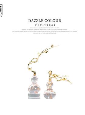 古新中式轻金属葫芦家居摆件样板房奢博架橱窗玄关ML8893茶工室艺