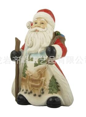 圣诞老人树脂摆件 驯鹿森林装饰工艺品 家居节日桌面摆设