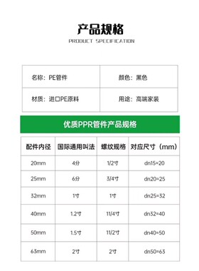 PE管配件 内丝直接热熔接头 4分6分饮用水管承插式外牙直接pe管件