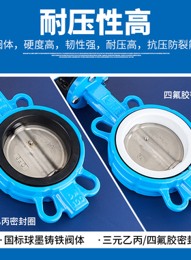 手动蝶阀D371X-16Q涡轮蝶阀对夹不锈钢DN100 125 150 200 250 300