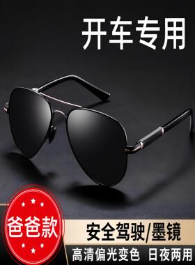 2025新款墨镜男士高端太阳镜高级感防紫外线开车专用蛤蟆变色眼镜