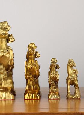 铜马摆件铜猴家居办公室黄铜纯黄铜马到成功马上封侯乔迁新居礼品
