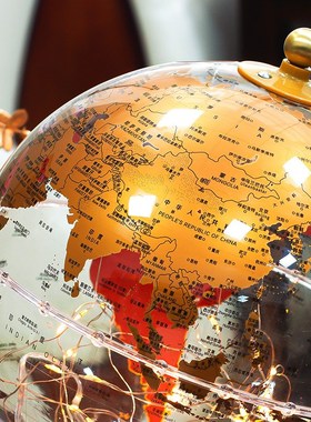 透明新中式地球仪轻奢客厅酒A柜电视柜办公室书柜装饰摆件