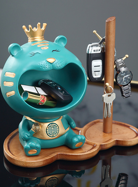 2022新年萌动虎玄关钥匙收纳摆件春F节招财年会送礼家居客厅装饰