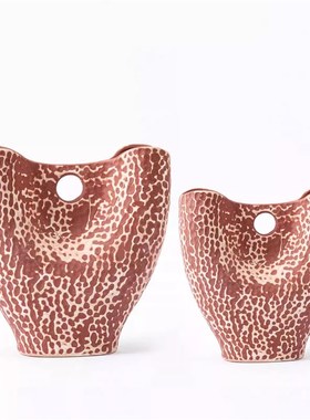 新中式渐变蜂窝陶j瓷花器摆件酒店会所售楼处样间客厅花瓶装饰摆