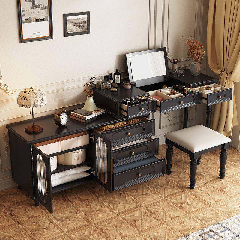 法式复VAF古小实木梳妆台斗柜一体美中古化妆桌卧式室床风尾柜户,淘宝优惠券,粉丝福利购,淘宝优惠卷