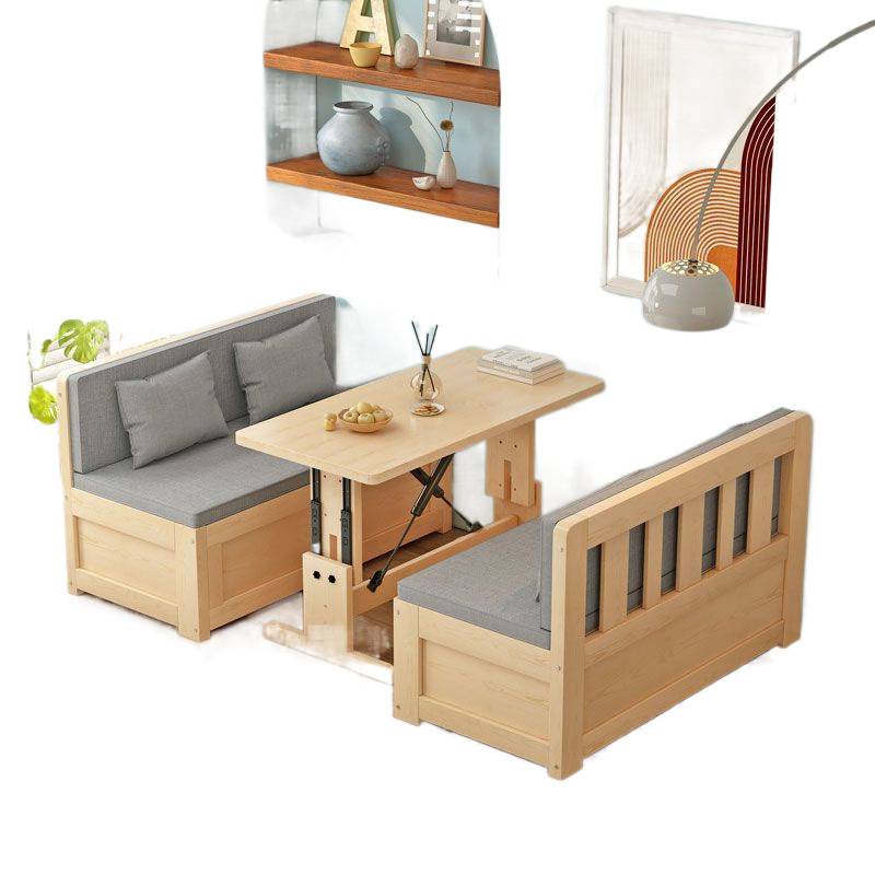 实木沙发床两用可折叠带书桌现代简约客厅小户型卡座多功能储物床 - 图2