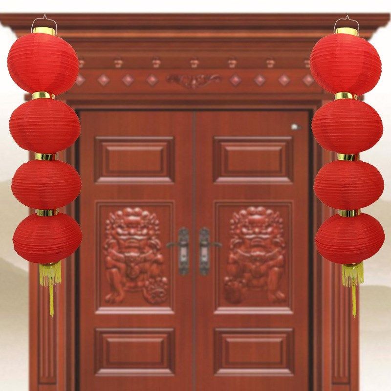 虎年春节灯笼串 绸布钢丝圆灯笼节日新年装饰灯笼8寸10寸5连串,淘宝优惠券,粉丝福利购,淘宝优惠卷