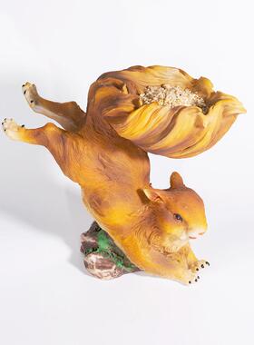 品新创意松鼠尾巴鸟喂食器花园户居外MS24013雕庭院家摆件装饰品