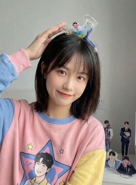 来图定制人形抓夹搞怪鲨鱼夹演唱会饭圈应援物料发夹明星周边饰品