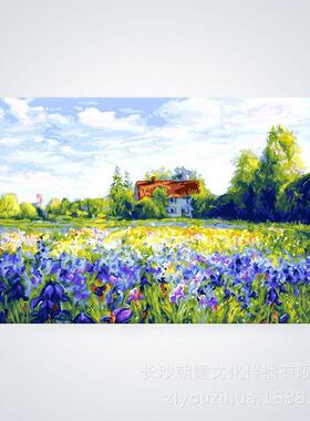 FZT字油画厂家手工挂油手绘数填充画风画景人物客厅卧室装饰油画