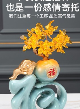 招财福鹿摆件轻奢玄关客厅酒柜乔迁新家居装饰品结婚送人礼物