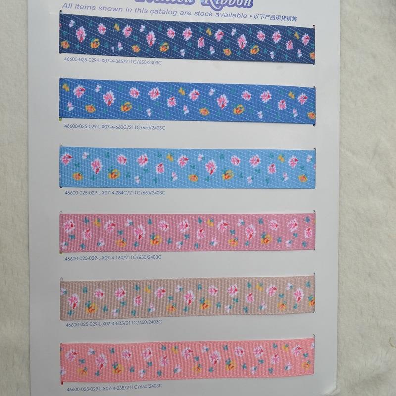 色256m热转印LX074圣诞花m螺纹带LX07姚明4织带 - 图1