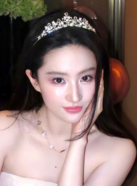 刘亦菲同款公主风水晶皇冠发箍
