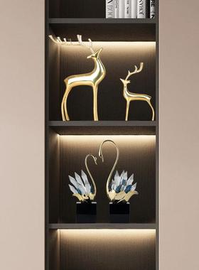 轻奢高档品现代家居新子厅客电视柜酒柜水晶天鹅摆件ZAO装饰房工