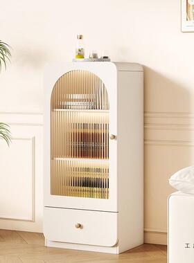 奶油柜F987896S风置边酒柜靠墙家用立柜客厅电视边展示物储物柜收