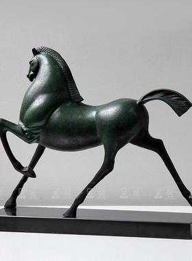 现代简约新中创意铝铸造唐马式摆样板间厅玄关电视柜家居件饰FSB5