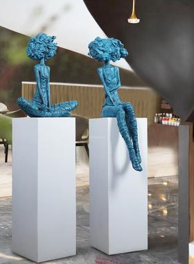 摩登女郎雕塑物艺抽术品样板房楼部大厅tz-018摩登装饰落售地人象