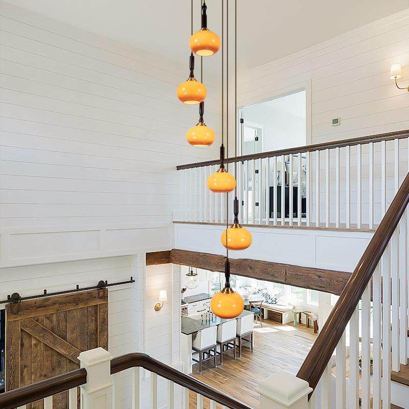 日t式中别古风复实木楼梯长吊灯复式96楼民古宿墅客厅挑空旋转lof,淘宝优惠券,粉丝福利购,淘宝优惠卷