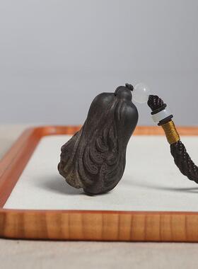 艺铭仙苑香白菜木雕手把件新款百车载挂件随身文玩把件
