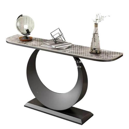 条意式现岩板玄关桌端景台入户柜55760代简约轻奢客靠厅墙窄桌案 - 图3